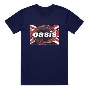 Oasis Unisex Adult Union Jack T-Shirt / Navy Blue